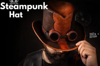 Шляпа из кожи в стиле стимпанк выкройка готова для распечатки