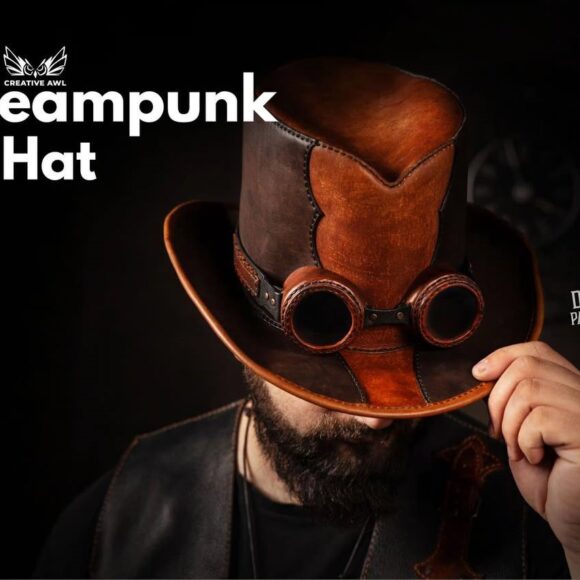 Шляпа из кожи в стиле стимпанк выкройка готова для распечатки